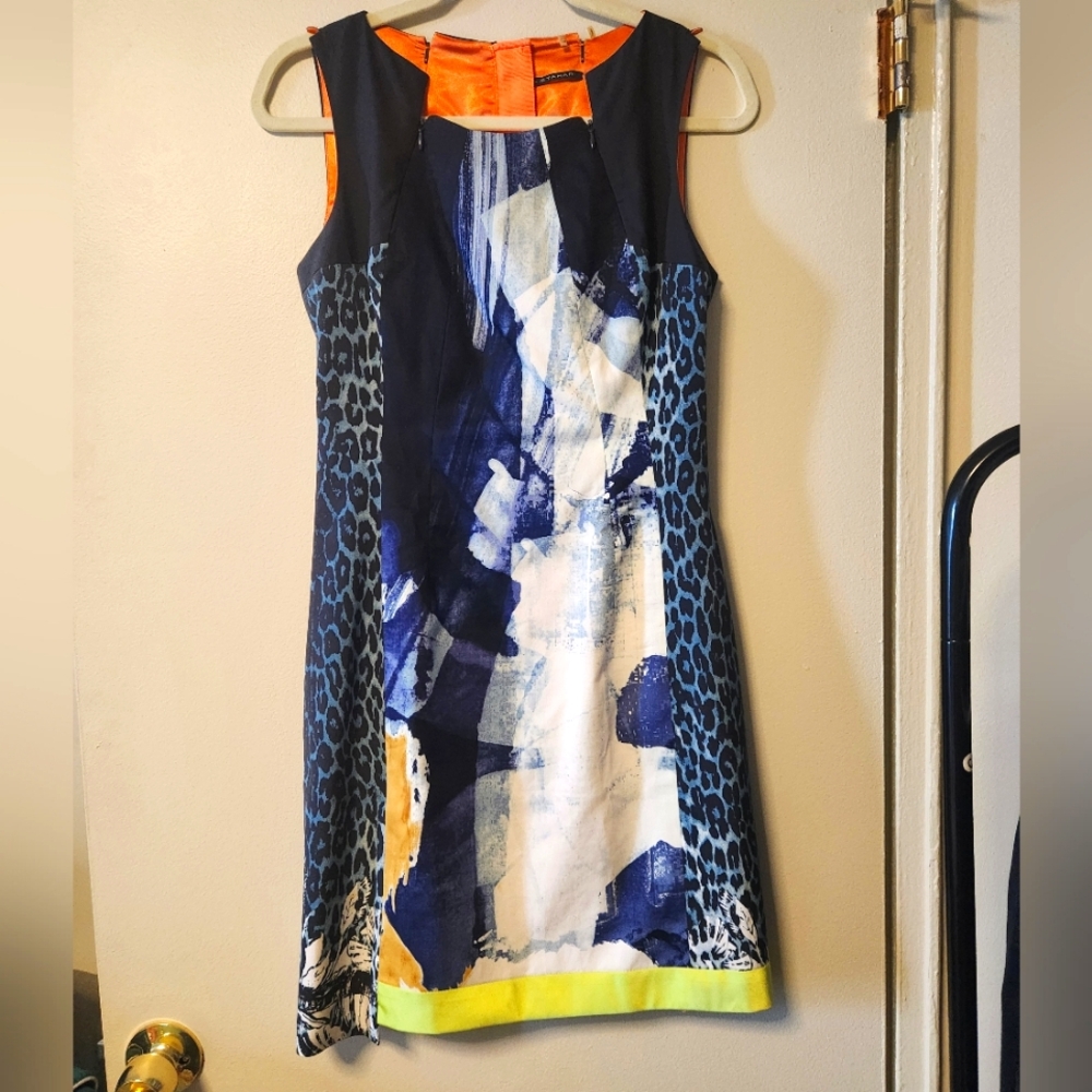 Elie Tahari Multicolor Print Midi Dress US Size 4